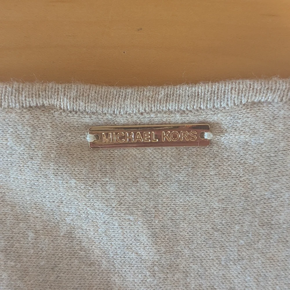 Michael Kors Cream Tunic Sweater XL Longline Oversized Cozy Knit